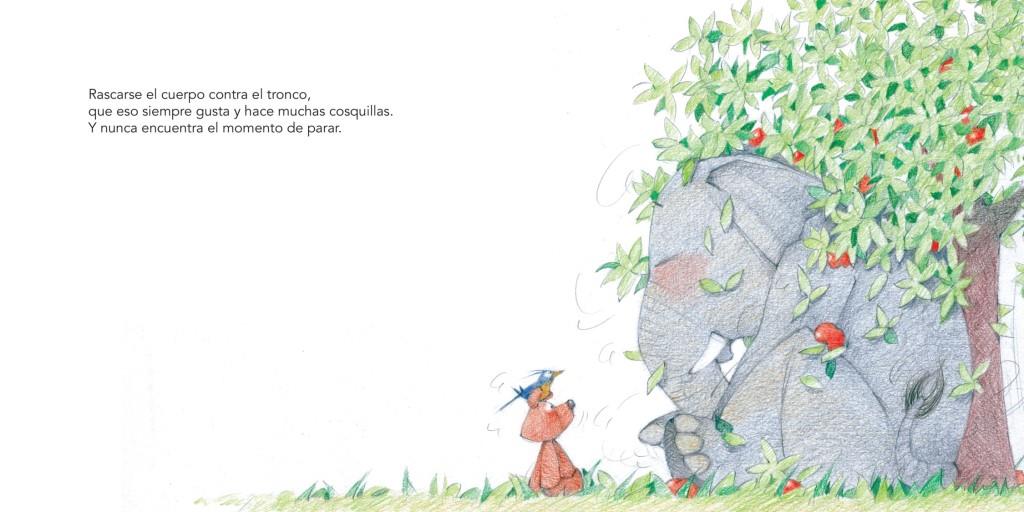 ¿Qué hace un elefante bajo el manzano?